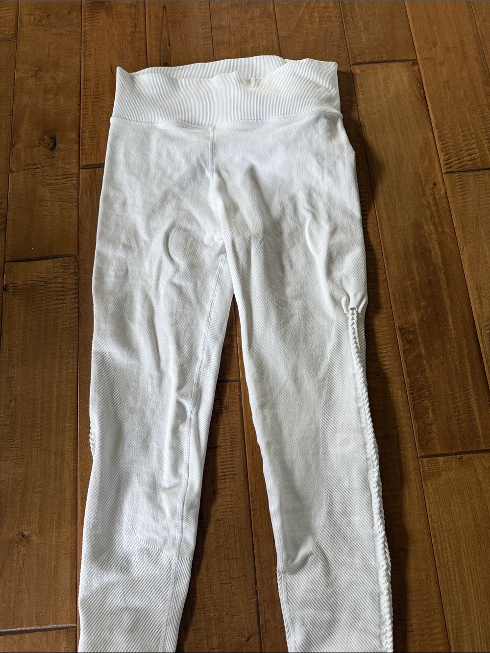 aerie White Girls' Leggings with Side Braid Detail